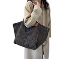 thumbnail image 1 of Bolso de mano de lona con estampado de leopardo, bolso de hombro de moda de gran capacidad para trabajo escolar, bolso Retro de compras, 1 of 5