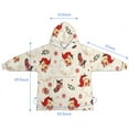 thumbnail image 7 of Beige Christmas Santa Pattern Blanket Hoodies for Kids 6-13YR Oversize Wearable Blanket Hoodies for Boys Girls Teens, 7 of 7