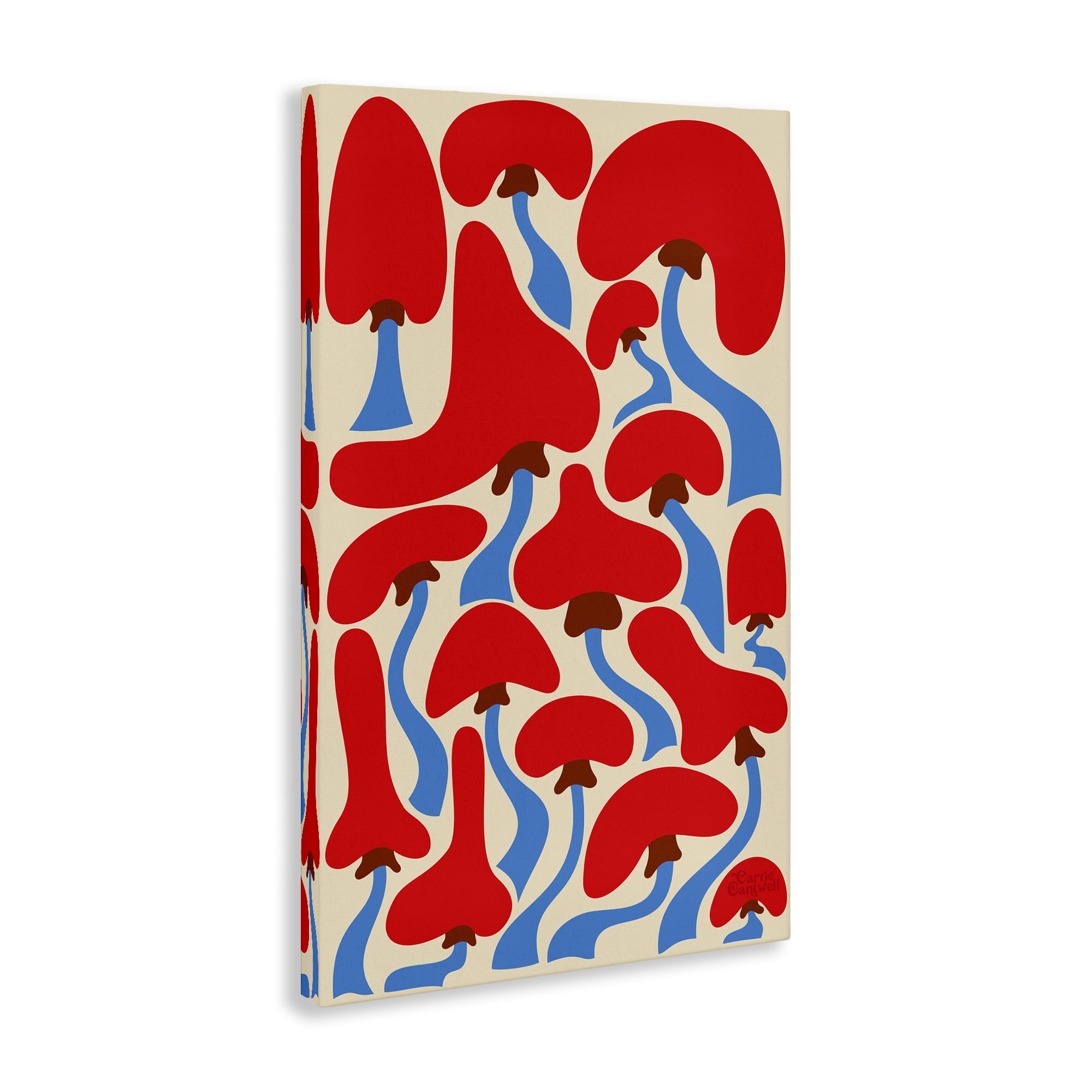 Stupell Industries Groovy Wavy Mushrooms Botanical & Floral Painting Gallery Wrapped Canvas Art Print Wall Art, 16 x 24
