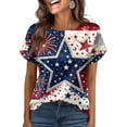 thumbnail image 4 of Enjoytime 4Th Of July Womens Summer Tops Printed Crewneck Short Sleeve T-Shirt Loose Casual Graphic Tee, 4 of 5