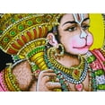 thumbnail image 5 of Crafts of India Flying Lord Hanuman Cotton Wall Hanging Painting : Size 43"x30" Inches, 5 of 8