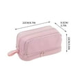 thumbnail image 3 of Luxcidy Large Capacity Pencil Pouch, Solid Color Pencil Case Large Capacity Four Open Pencil Case Stationery Box, Minimalist Portable Stationery Bag with Handle for Office Organizer(Pink), 3 of 6