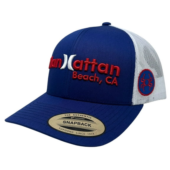 Hurley Men's Trucker Hat Manhattan Beach California Embroidered Snapback Cap