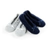 isotoner Women's Set of 2 Microterry Ballerina Slippers Gray Navy