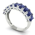 thumbnail image 2 of 2.61 ct Brilliant Emerald Cut Simulated Tanzanite 14k White Gold Eternity Band SZ 8, 2 of 6