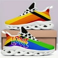 thumbnail image 6 of Coolcustomize Men's Pride Month Low-top Casual Sports Shoes, Unique Love Theme Rainbow Design Sneakers, Couple Breathable Sports Running Shoes, Round Toe Shoes for Daily Wear, Leisure Activities, 6 of 8