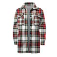 thumbnail image 4 of Women‘s Plaid Shirts Long Sleeve Flannel Lapel Button Down Pocketed Shacket Jacket Coats, 4 of 6