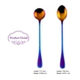 thumbnail image 3 of Colorful Long Handle Spoon, MDEALY 7” Stainless Steel Round Style Mixing Spoon, Coffee Ice Cream Spoon Cocktail Mixing Silverware Spoon Set for 12, 3 of 10