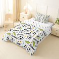 thumbnail image 2 of Manfei Soccer Sport Twin Comforter Sets For Boys,Ball Games Bedding Set,White Green Black,Polkadot Reversible,2-Piece,1 Comforter and 1 Pillowcase, 2 of 8