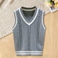 thumbnail image 2 of Mercatoo Sweater Vest for Kids Boys Girls V Neck School 𝗨niform Knitted Pullover Comfy Soft Sleeveless Fall Winter Tank Top, 2 of 5