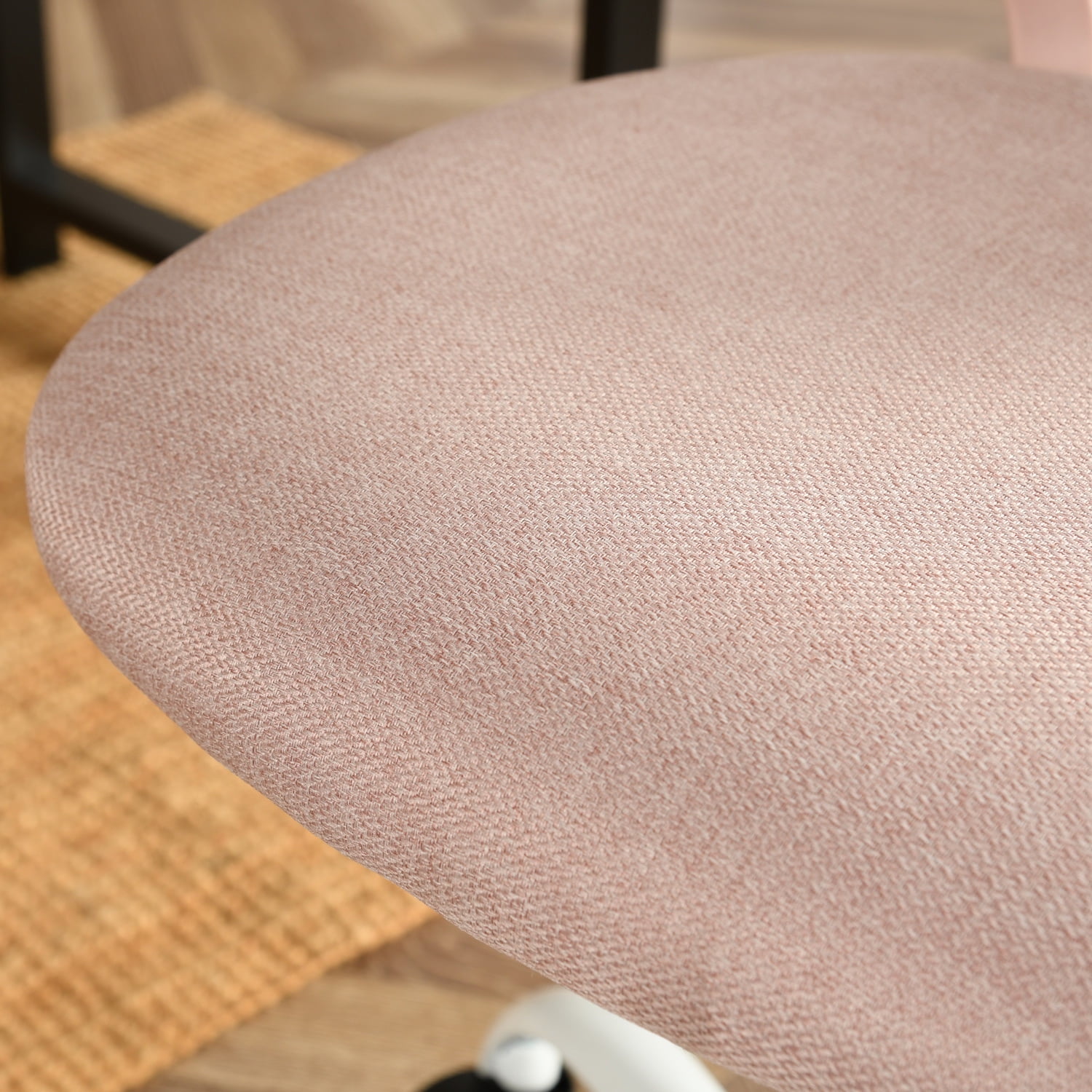 Adjustable Office Chair with Rolling Wheels, Ergonomic Desk Chair Rotating Seat and Comfortable Backrest for Home & Office, Pink