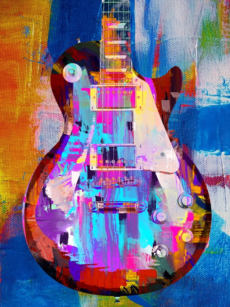Stephen Chambers 15x18 Black Modern Wood Framed Wall Art Titled - Painted Les Paul Final