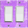 thumbnail image 1 of Metal Light Switch Plate Cover Romantic Paris Eiffel Tower Letter Purple PRS008, 1 of 13