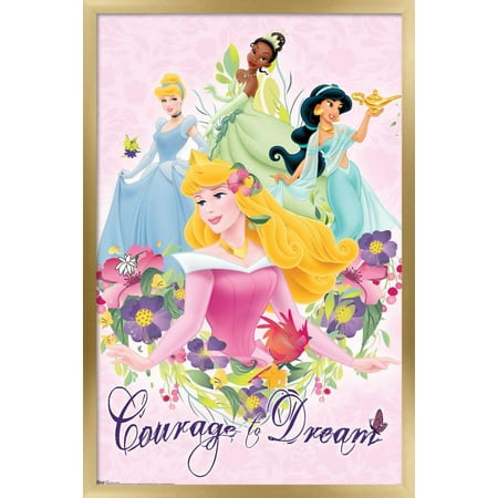 Disney Princess - Courage and Dream Wall Poster, 14.725" x 22.375", Framed