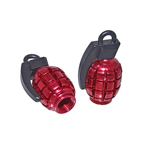 Alta Bicycle Bike Bicycle Grenade Schrader Bike Valve Caps, Multiple Colors (Red)
