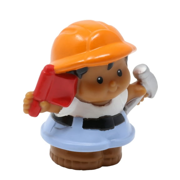 Replacement Part for Collectible Fisher-Price Little People Construction Road Work Builder Playset J0240 - Replacement Hispanic Lil' Movers Dump Truck Driver Roberto Figure - Hard Hat, Hammer and Flag