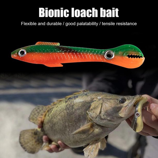 Cebo artificial de PVC 10cm/4in cebos falsos para herramienta de pesca al aire libre (rojo verde)