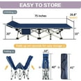thumbnail image 5 of Camping Cot with Comfortable Mattress Cots for Sleeping Premium Fabric Camping Bed Easy Setup Folding Cot with Carry Bag for Guest Bed Adults Home Office Outdoor, 5 of 6