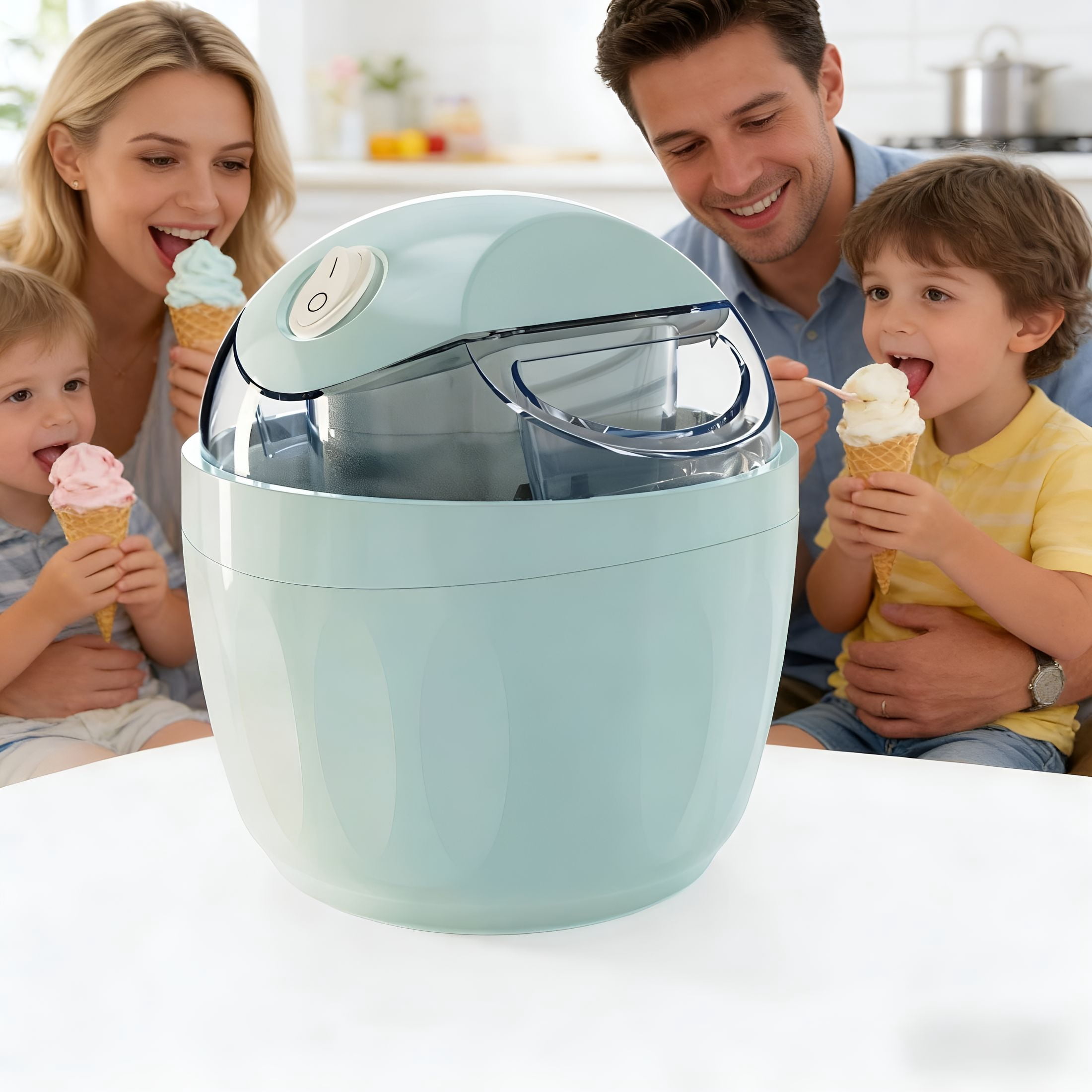 ACDANC Electric Ice Cream Maker with Easy-Lock Lid,Freezer Bowl for Healthy & Homemade Frozen Yogurt,Sorbet and Gelato,Mini Kitchen Appliance for Summer Desserts for Kids