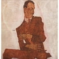 thumbnail image 2 of Egon Schiele 20x21 Black Ornate Framed Double Matted Museum Art Print Titled: Portrait Arthur Roessler (1910), 2 of 5