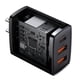 thumbnail image 3 of Baseus CCXJ-D01 30W 3 puertos USB Tipo C Cargador rápido para teléfono móvil (Negro) Likrtyny Para estrenar, 3 of 9