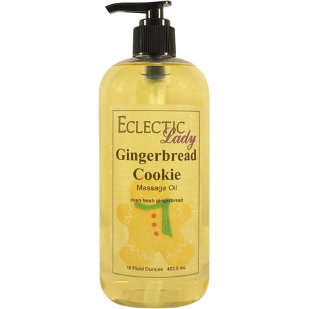 Gingerbread Cookie Massage Oil by Eclectic Lady, 16 oz, Sweet Almond Oil and Jojoba Oil