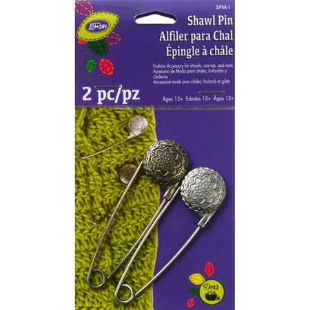 Metal Shawl Pin 2/pkgPewter Nickel Engraved Vintage (Best Man Flower Pin)