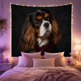 thumbnail image 2 of Cavalier Spaniel Portrait With Burgundy Bandana Cozy Photographic Style for Dog Lovers Pet Wall Decor Housewarming Gift Tapestry Wall Hanging for Bedroom and Living Room, 2 of 7