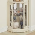 thumbnail image 4 of 70" H Lighted Curio Cabinet, Corner Display Case with Adjustable Glass Shelves, Wooden Display Cabinet with Mirrored Back Pane for Living Room, White, 4 of 9
