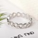 thumbnail image 4 of Anillo abierto con diseño de corazón ahuecado, joyería de moda con temática de amor para mujeres y niñas, regalo ajustable de color plateado., 4 of 5