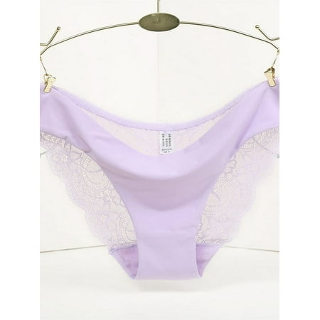 

Women s Invisible Seamless Bikini Lace Briefs Underwear Breathable Half Back Coverage Ladies Panties