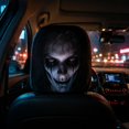 thumbnail image 5 of Ghost Face Headrest Covers, Frightening Eerie Print Car Headrest Sleeve, Breathable Polyester Material Comfort For Long Drives (1PCS), 5 of 6