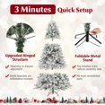 thumbnail image 6 of Topbuy 7 FT Pre-lit Artificial Christmas Tree Hinged Snow-flocked Xmas Tree with 956 Branch Tips 450 Warm White LED Lights, 6 of 9
