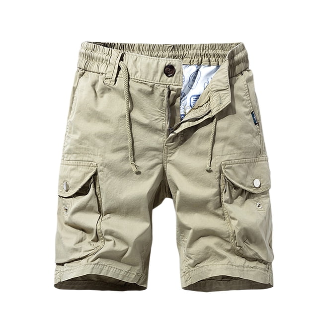 Birdeem Mens Summer Fashion Solid Color Casual Shorts Multi-Pocket Cargo Shorts