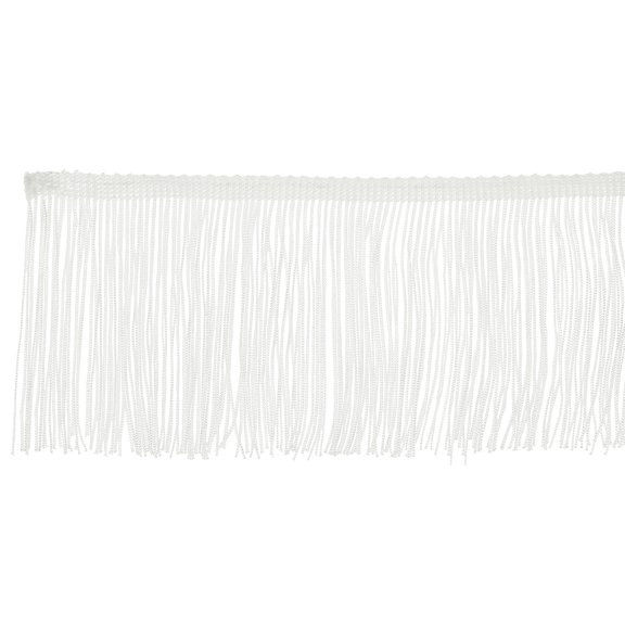 Uxcell 10 Yards 4 Inch Fringe Trim Tassel Sewing Trim, Polyester Chainette for DIY Craft Clothing Accessories Latin Wedding Dress Lamp Shade Decoration, White