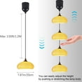 thumbnail image 4 of FSLiving Rechargeable Battery Operated Pendant Light with Remote,Nordic Style Hanging Light with Glass Yellow Lampshade,Adjustable Height RGB Color,Timer,Dimmable Lamp for Restaurant Bar - 1 Light, 4 of 6