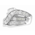 thumbnail image 3 of Multi Row Diamond Wedding Band, Half Eternity Diamond Ring, Wavy Diamond Engagement Ring, Channel Set Diamond Ring, 14K White Gold Plated, 2.5 Ct Simulated Diamond, Partywear Ring, 3 of 4