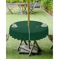 thumbnail image 4 of Sea Green Outdoor Tablecloth with Umbrella Hole and Zipper, Solid Color Table Cover for Round Tables Waterproof Tabletop Collection for Patio, Garden, Picnic, Camping 60R, 4 of 6