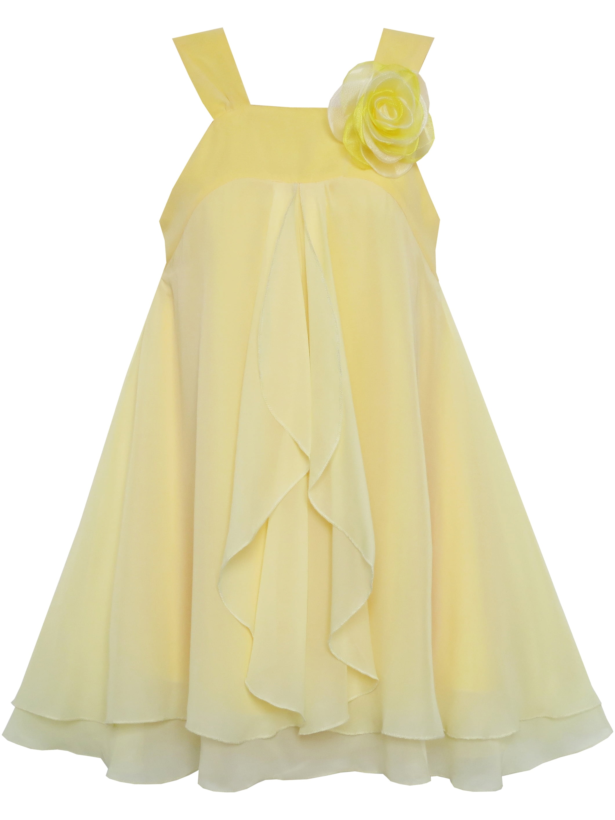 Girls Dress Sleeveless Halter Flower Multi Layer Chiffon 4 - Walmart.com