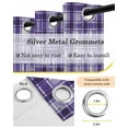 thumbnail image 5 of Purple Plaid Black Out Curtains 72 Inch Long, Light Blocking Drapes with Black Liner, Modern Art Checkered Farmhouse Thermal Insulated Blackout Curtains for Bedroom Living Room 52"x72" 2 Panels, 5 of 8