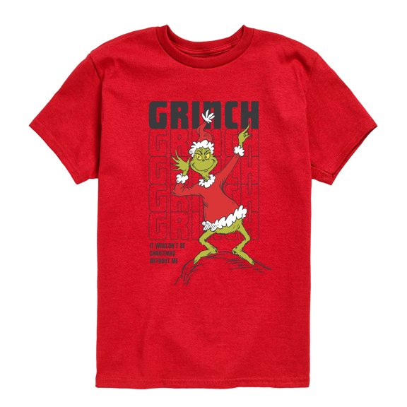 The Grinch - Name Repeat - Youth Boys Short Sleeve Graphic T-Shirt