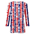 thumbnail image 4 of WEANT Summer Tops for Women 2024 Fouth Of July Casual Independence Day Crew Neck 3/4 Sleeve Blouses for Women Dressy Shirts Boho Usa Celebration Outfits for Women Vermilion 2XL, 4 of 5