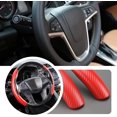 thumbnail image 4 of 2 piezas (patrón de fibra de carbono negro) Funda de volante antideslizante de repuesto para automóvil Funda de volante de fibra de carbono Protector de volante para la mayoría de los automóviles, 4 of 5