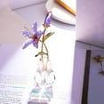 thumbnail image 5 of Crystal Tiger Lily Flowers with Crystal Vase Metal Stem Purple Lily Flower Collectible Gifts for Women, Glass Lilium Flower Artificial Floral Figurines for Home Wedding Party Decor, 5 of 13