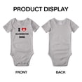 thumbnail image 3 of I Heart Dachshund Dog Funny Cute Baby Bodysuit Jumpsuits (Gray, 6-12 Months), 3 of 5