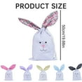 Clearance！ Sueyeuwdi Easter Bunny Drawstring Bags Large Easter Burlap