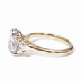 thumbnail image 2 of 968 Sterling Silver 3-Stone Oval & Half Moon Shape Lab Created Moissanite & Diamond Engagement Ring for Her - Elegant, Sparkling Jewelry for Special Moments, 2 of 6