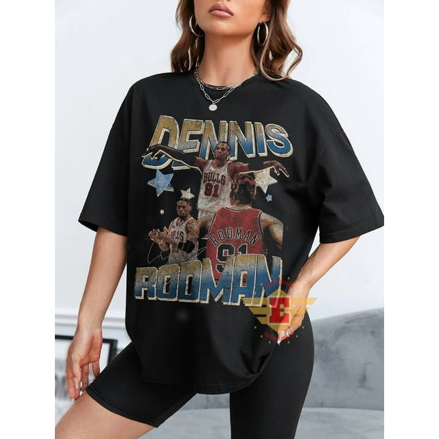 T-Shirt Rétro Style Dennis Rodman, T-Shirt nba, chicago bulls, T-Shirt de basketball, Rodman, rap - comme sur l'Image - 2TG