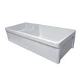 thumbnail image 3 of Whitehaus Collection WHQDB5542-WHITE Farmhaus Fireclay Glencove Large Reversible Fireclay Sink & Small Bowl with Elegant Beveled Front Apron - White, 3 of 4