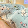thumbnail image 2 of Sanrio Winter Bed Four-Piece Set Kawaii Kuromi Plush Thickened Warm Cute Hellokittys Cartoon Bed Sheet Pillowcase Birthday Gift, 2 of 10